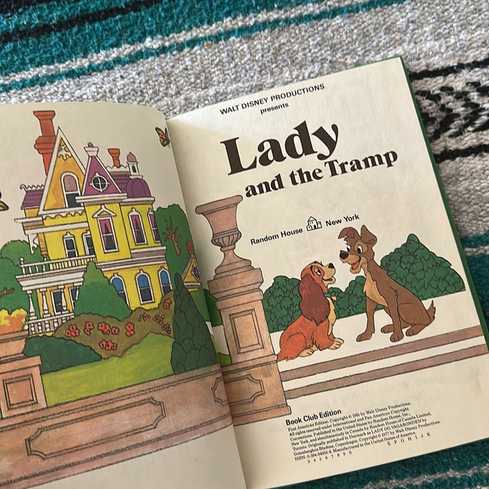 Walt Disney Productions *Vintage* Lady and the Tramp Hardback Book - Picture 4 of 7